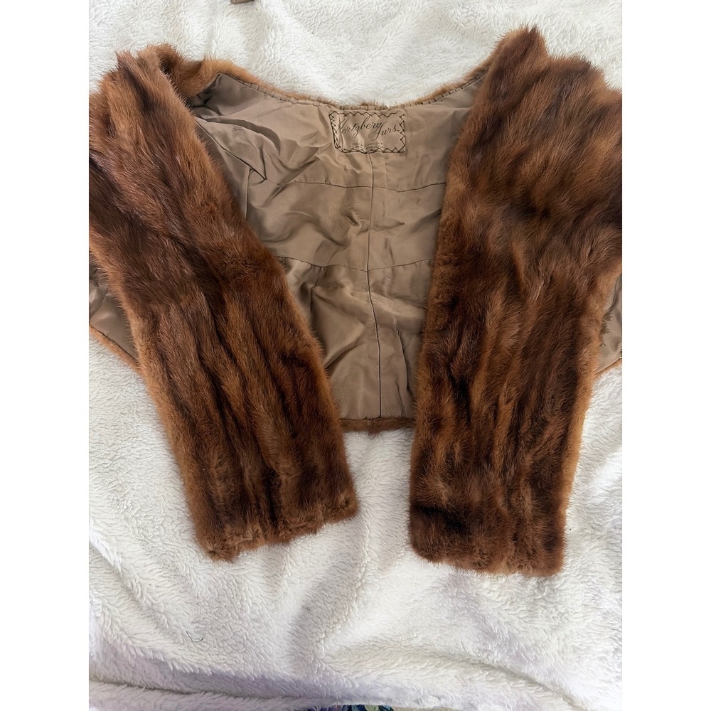 Hertzberg Furs Vintage Brown Mink Fur Stole Wrap Shrug Capelet Mahogany - Picture 10 of 10